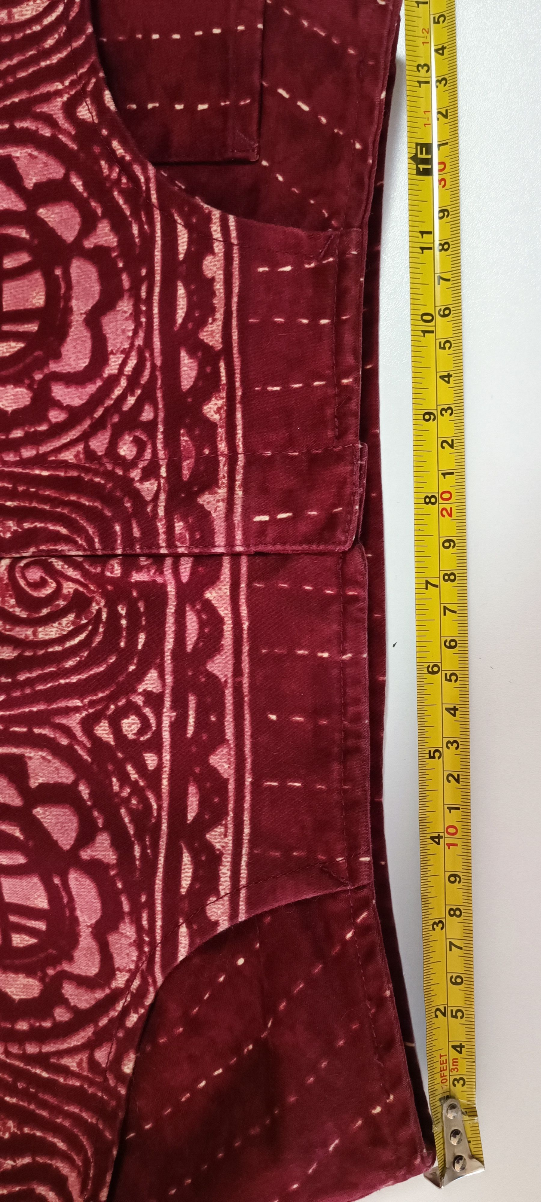Jean Paul Gaultier 90's- Burgundy maxi skirt with ethnic print. Size 28" / US 6 / IT 42 - 10 Thumbnail