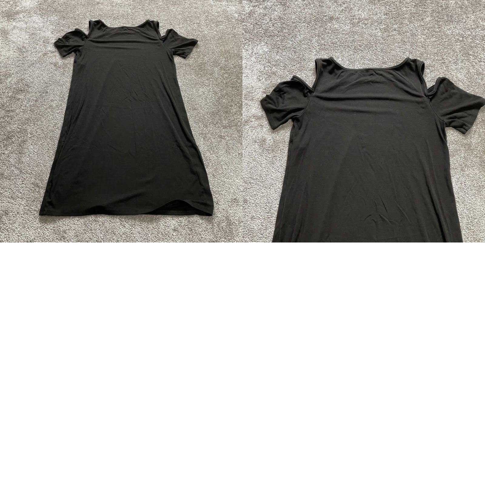 White House Black Market White House Black Market Shift Dress Womens L Black Cold Shoulder Sleeve Midi Knit Rayon Round Neck Casual Party/Cocktail Size L / US 10 / IT 46 - 9 Thumbnail