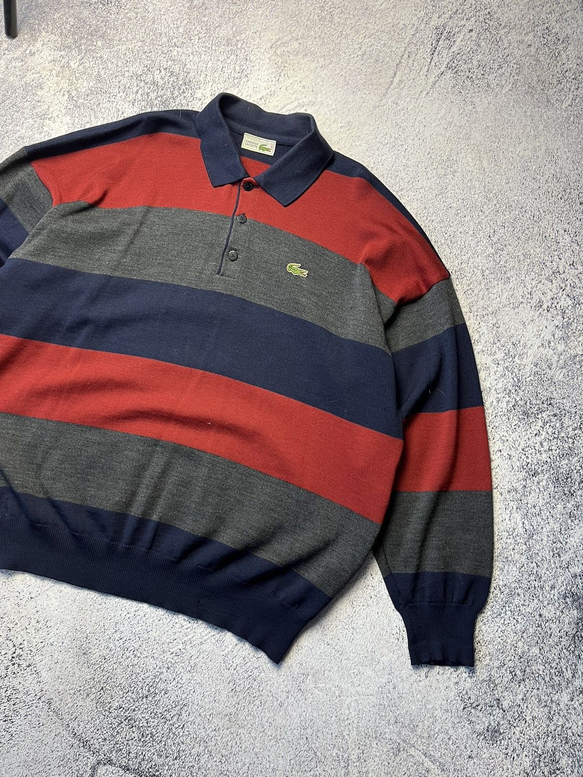 Lacoste Vintage Lacoste Polo Sweater Long sleeve Distressed Y2K Size US XL / EU 56 / 4 - 7 Thumbnail