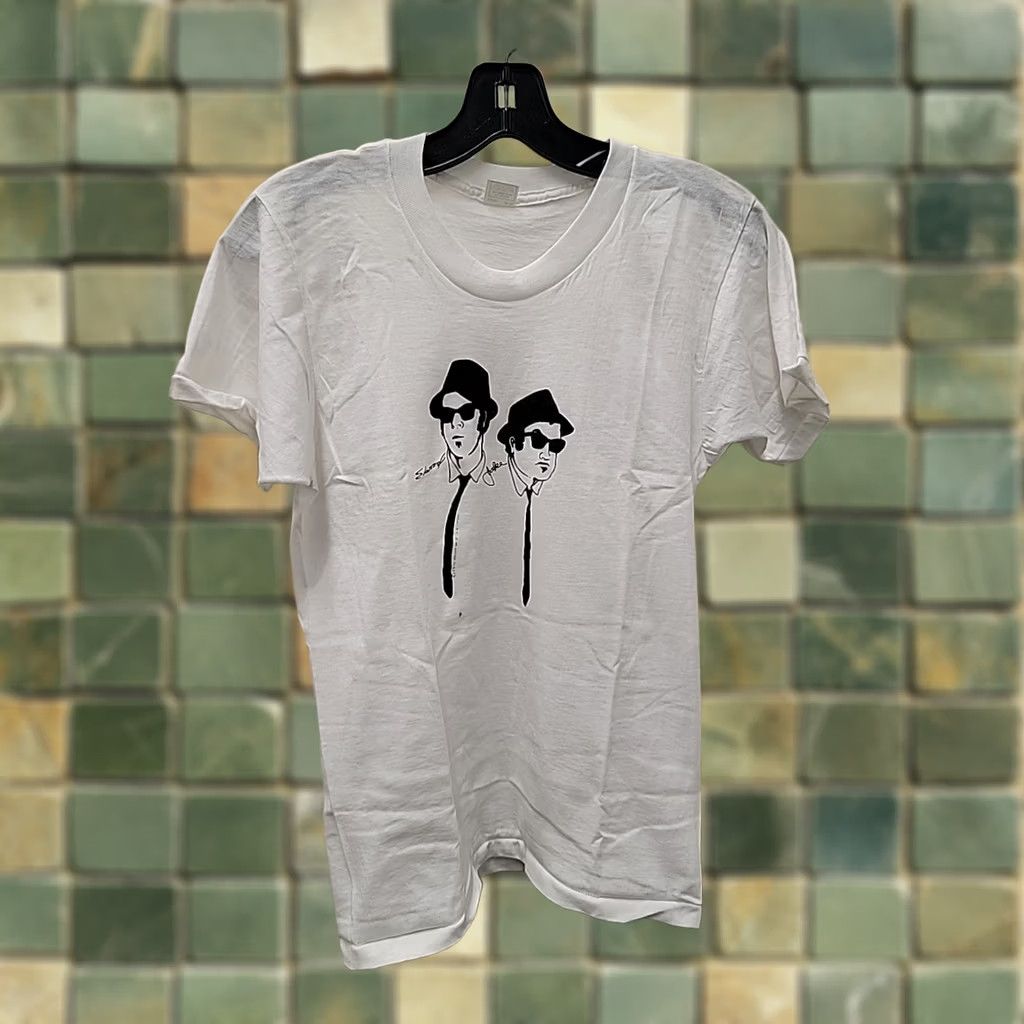 Elwood VINTAGE Blues Brothers T-Shirt Mens Small Movie Shirt White 70s Jake & Elwood NSFW? Size US S / EU 44-46 / 1 - 1 Thumbnail