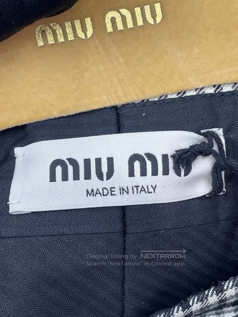 Miu Miu Miu Miu 40 Black and white houndstooth college skirt Size 39" - 5 Thumbnail