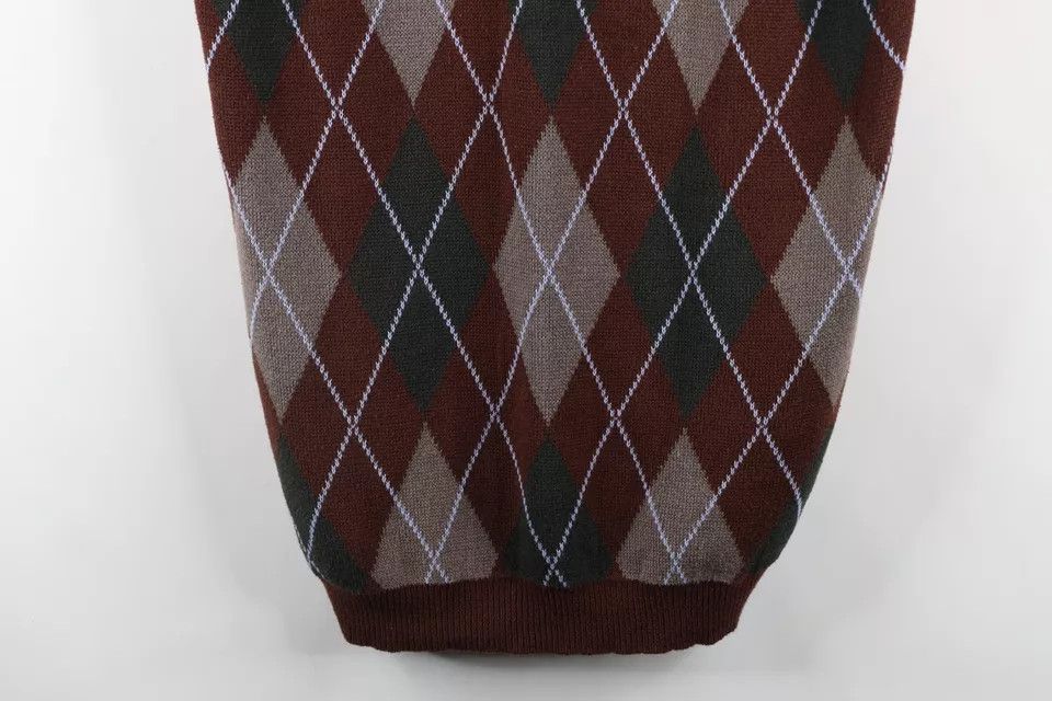 Vintage Vintage 90s Streetwear Knit V-Neck Sweater Vest Brown Size US L / EU 52-54 / 3 - 3 Thumbnail