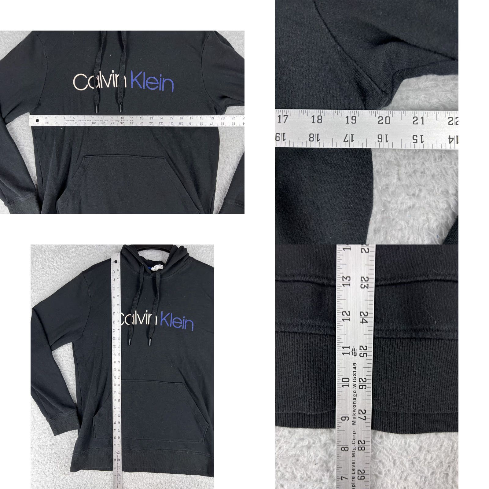 Calvin Klein Calvin Klein Mens Small Black Hoodie Logo Kangaroo Pocket Cotton Blend Size US S / EU 44-46 / 1 - 8 Thumbnail