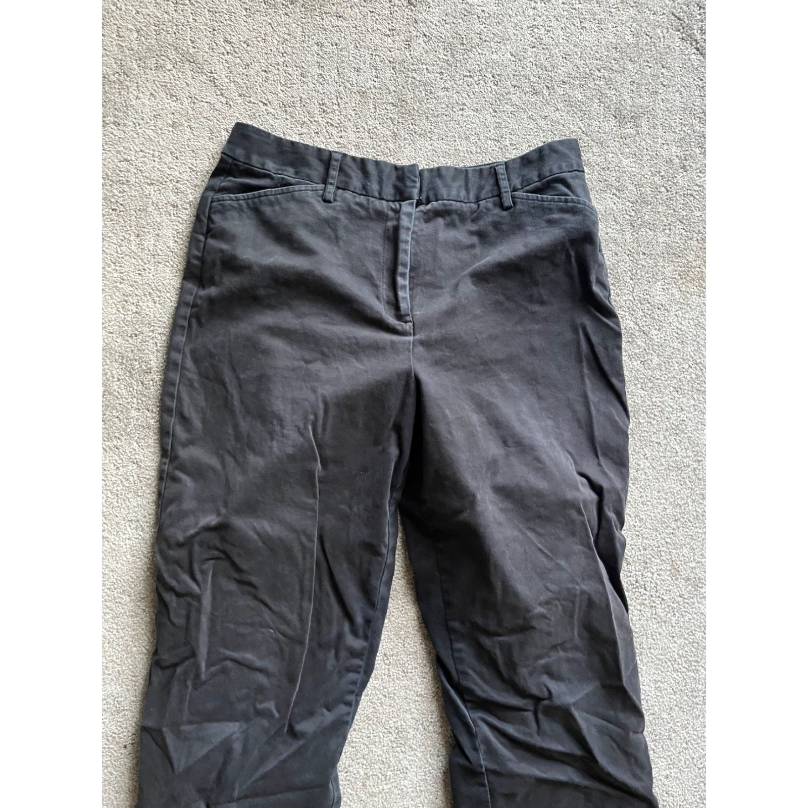 Talbots VINTAGE Talbots Women's Tapered Pants Black Cotton Wrinkle-Resistant Flat Front Size 10 Casual Business Party Wear Size 32" / US 10 / IT 46 - 2 Thumbnail