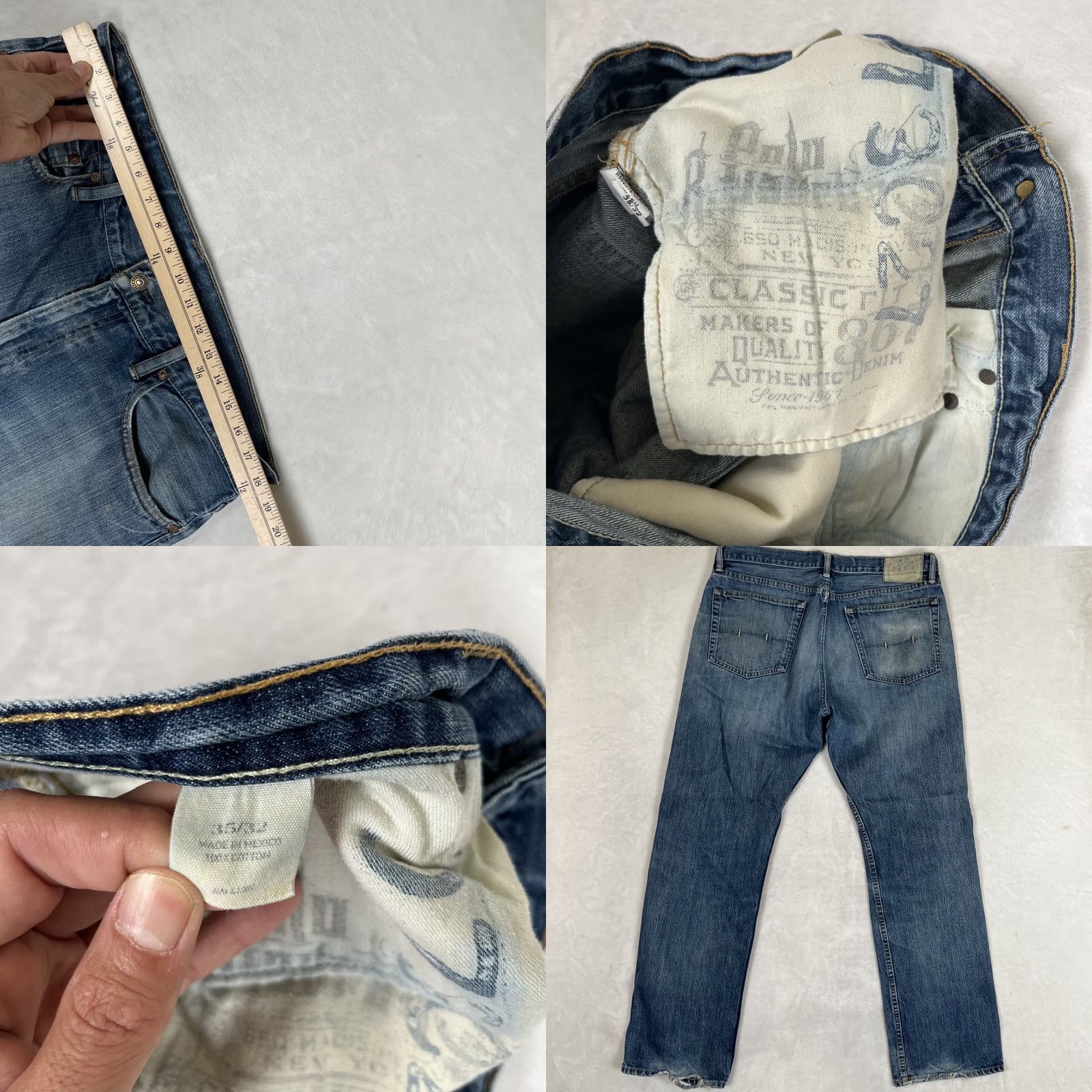 Polo Ralph Lauren VINTAGE Polo Ralph Lauren Jeans Denim 35x32 Blue 5-Pocket Straight Relaxed USA 90s Retro Size US S / EU 44-46 / 1 - 8 Thumbnail