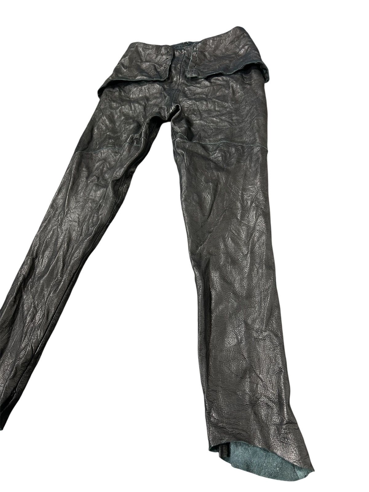 Donna Karan ⚡️Vintage Donna Karan Black Leather Skinny Size 26" / US 2 / IT 38 - 3 Thumbnail
