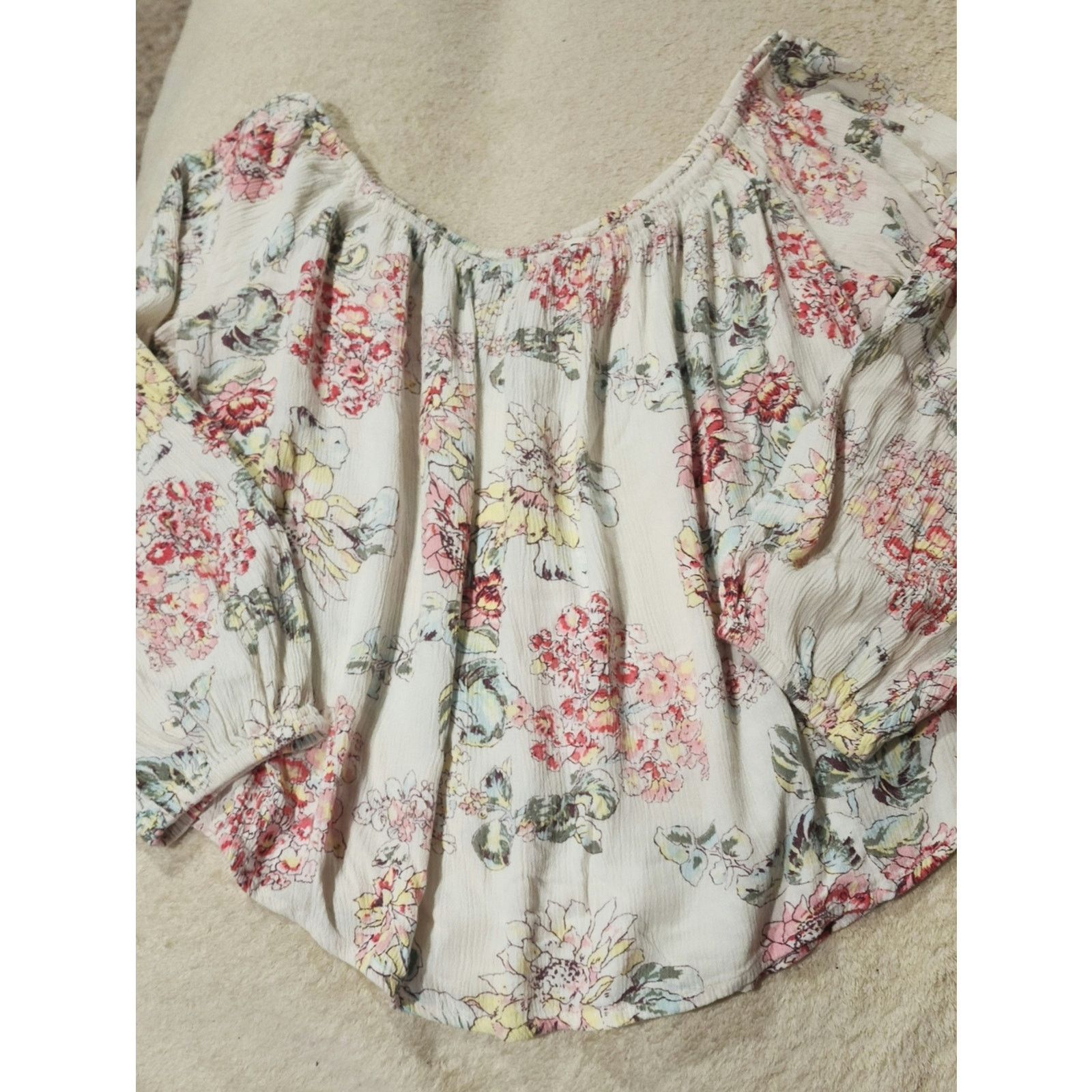 Billabong Billabong Mi Amore Cold Shouler Floral Off-Shoulder Blouse M Size M / US 6-8 / IT 42-44 - 5 Thumbnail