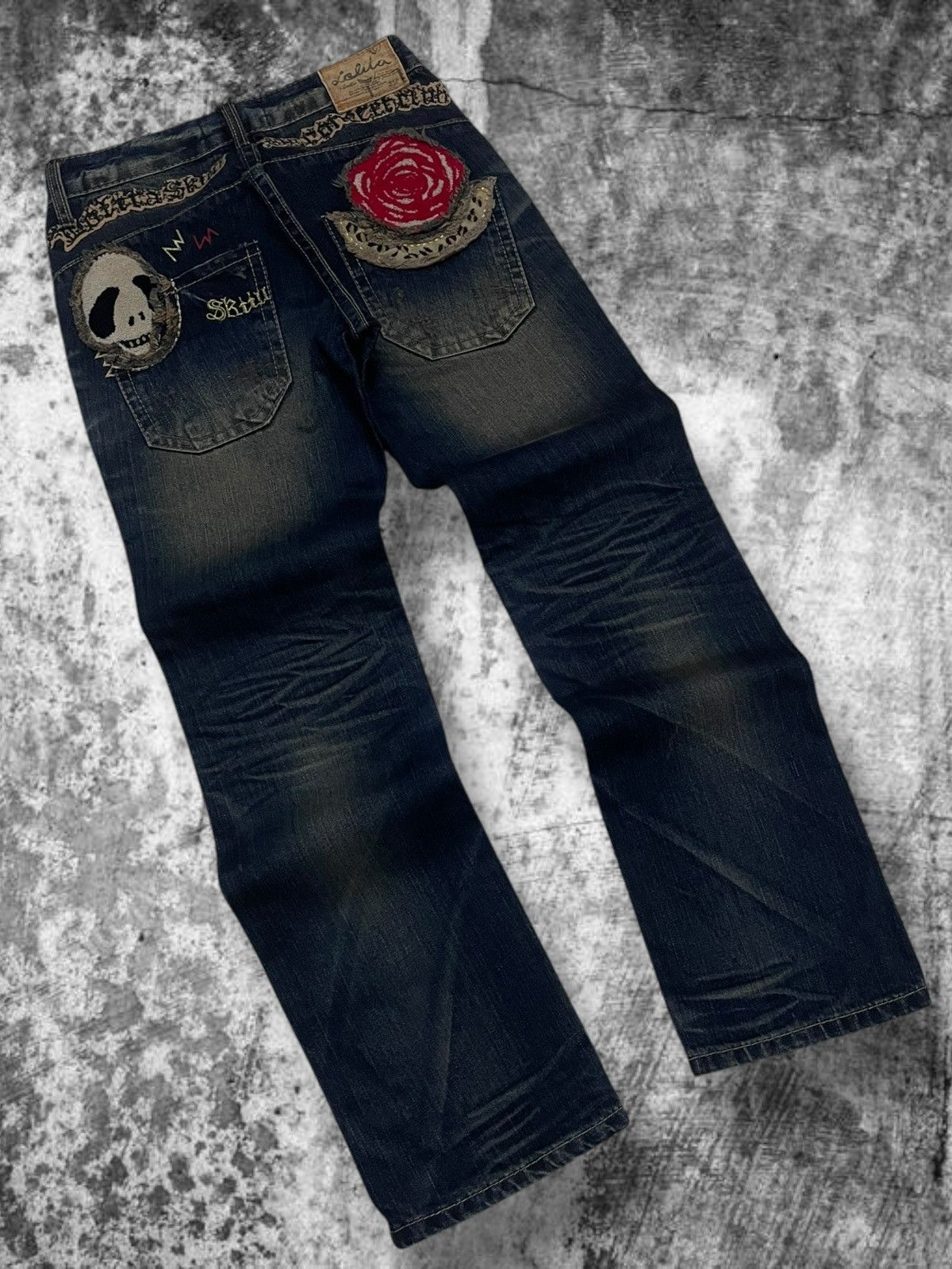 Japanese Brand Vintage Japan Designer 90’s Lolita Art Skull Nostalgia Denim Size US 28 / EU 44 - 2 Thumbnail