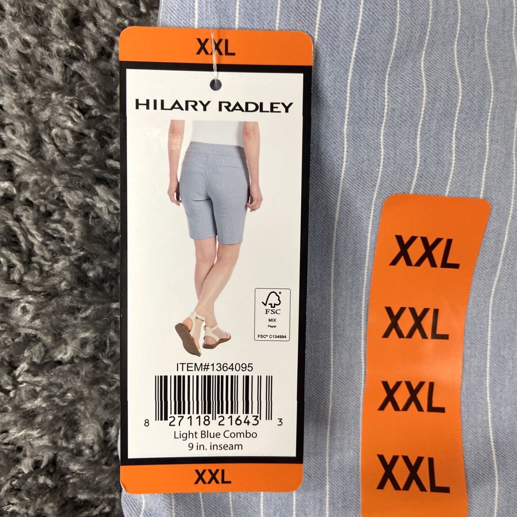 Vintage Hilary Radley Bermuda Shorts Women 2XL White Blue Striped Womens Size 40" / US 18 - 5 Thumbnail