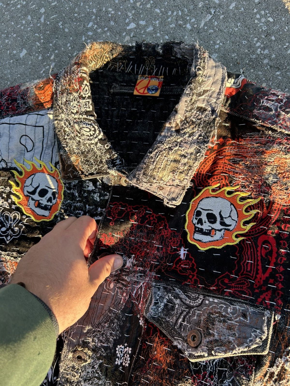 Other 1/1 Your World patchwork distressed bandana denim jacket Size US L / EU 52-54 / 3 - 6 Thumbnail