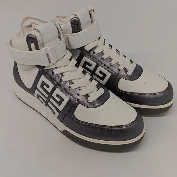 Givenchy GIVENCHY G4 Strapped White Logo High Top Sneakers- EU43/US10 Size US 10 / EU 43 - 2 Thumbnail
