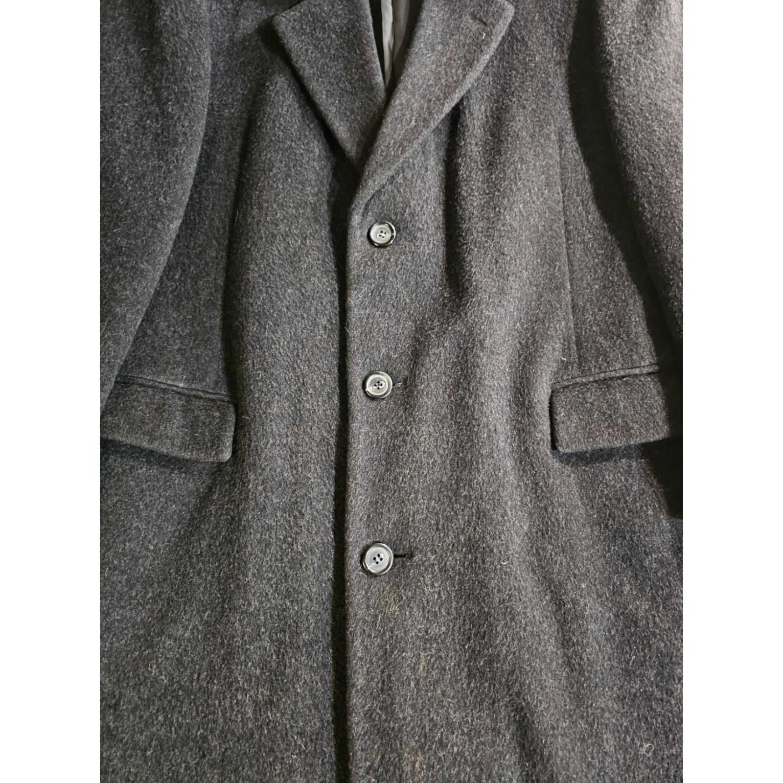 Vintage VINTAGE Nino Cerruti Overcoat Charcoal Wool/Cashmere Blend Single Breasted Sz 42 Reg Coat Men Size US XS / EU 42 / 0 - 5 Thumbnail