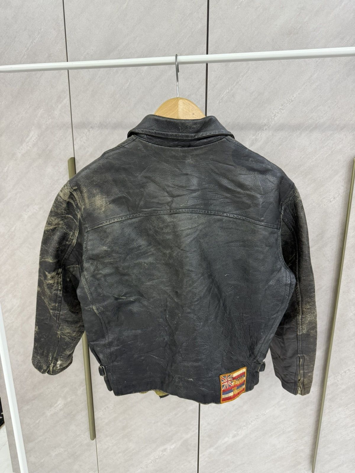 Genuine Leather Vtg Distress Patina Rugged Leather Jacket Like Ralph Lauren Size US S / EU 44-46 / 1 - 12 Thumbnail