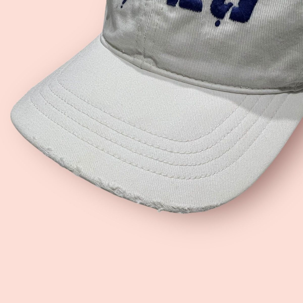 Polo Ralph Lauren × Ralph Lauren × Vintage VINTAGE POLO SPELL OUT DISTRESSED VISOR STRAPBACK CAP Size ONE SIZE - 5 Thumbnail