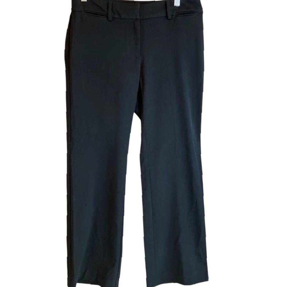 Loft LOFT Outlet Womens Pants Black Petite Mid Rise Stretch 6P Dress Pants Wide-Leg Size 28" / US 6 / IT 42 - 2 Thumbnail