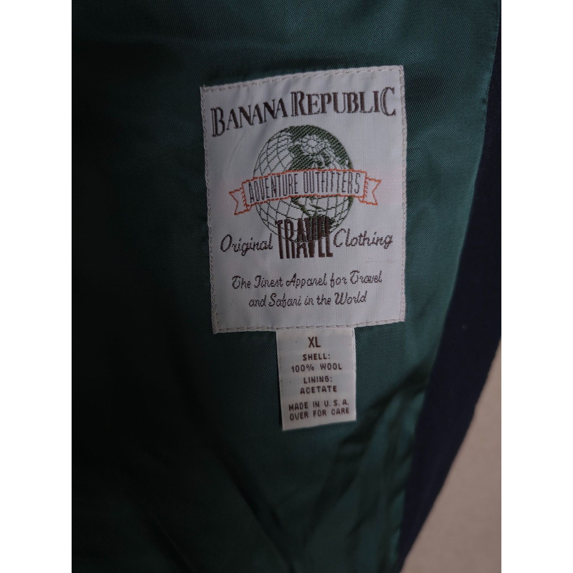 Banana Republic Vintage Banana Republic Mens 100% Wool Blazer Navy Blue Made Size 42R - 7 Thumbnail