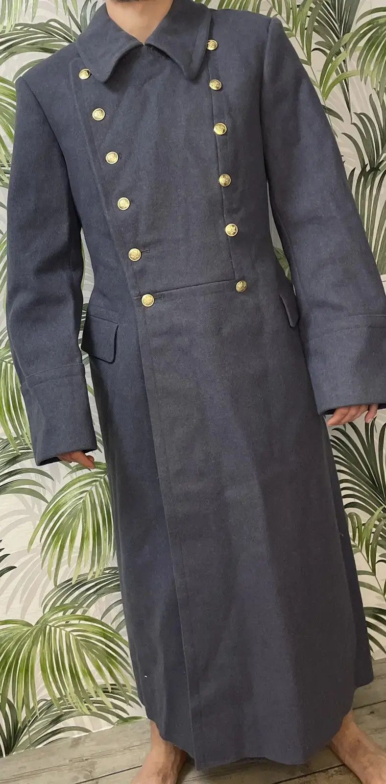 Other Vintage Military Greatcoat Wool Long Trench Gray Coat L Size US L / EU 52-54 / 3 - 1 Thumbnail