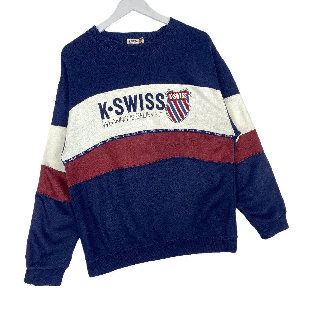 Designer × Vintage Kswiss Embroidery Big Logo Sweatshirt Crewneck Pullover Size US M / EU 48-50 / 2 - 4 Thumbnail