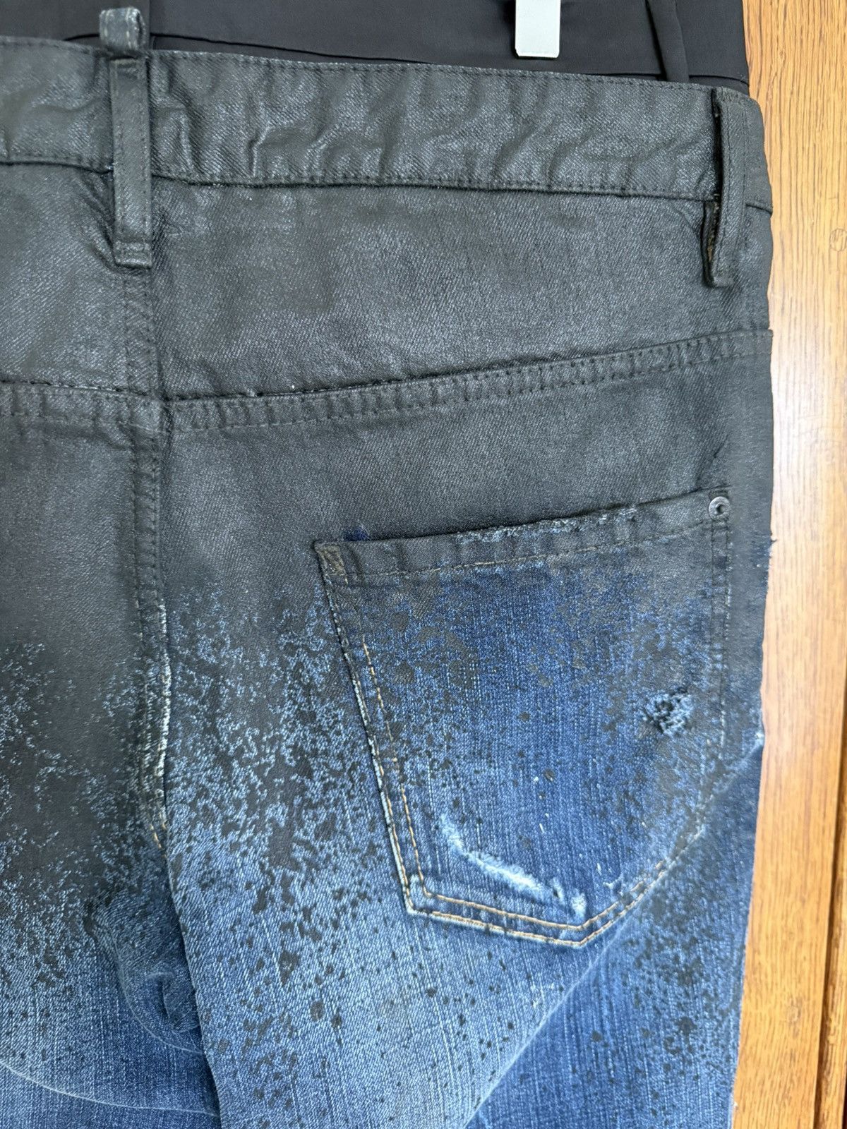 Dsquared2 SS16 Dsquared2 denim suit pant jeans distressed waxed paint Size US 34 / EU 50 - 18 Thumbnail