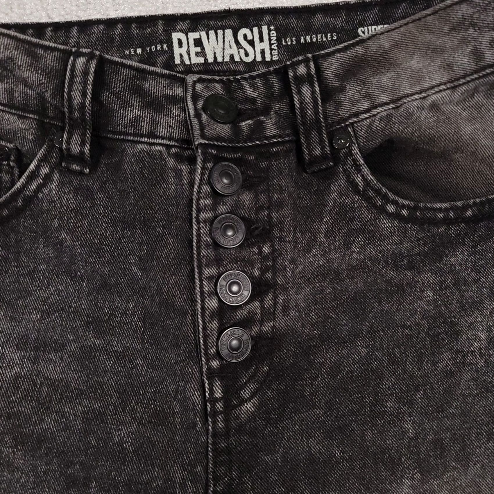 Vintage VINTAGE Rewash Jeans Women's 1/25 Super High Rise Wide Leg Button Fly Black Capri Retro Bohemian 90s Womens Jeans Size 42" / US 20 - 4 Thumbnail