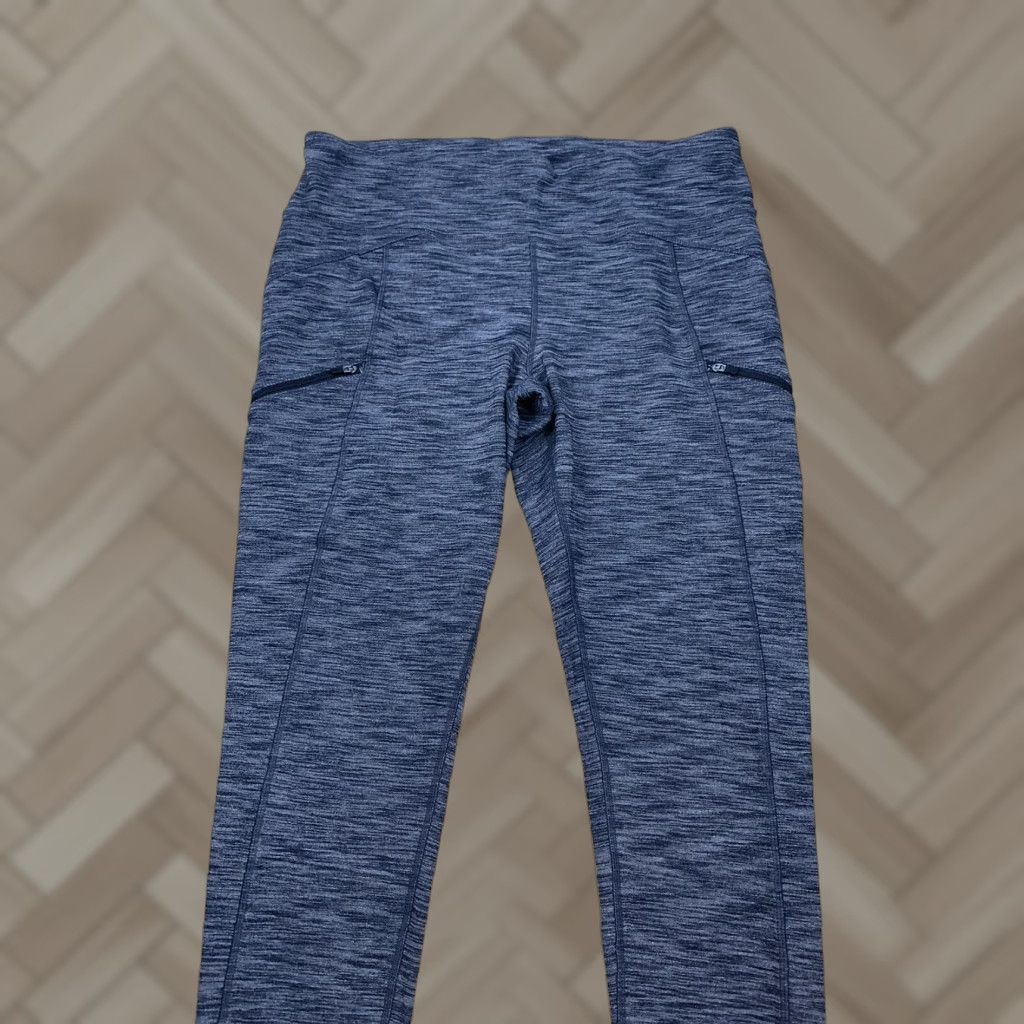 Athleta Athleta Leggings L Gray Pockets Zipper Workout Gym Outdoor Women Size 36" / US 14 / IT 50 - 1 Thumbnail