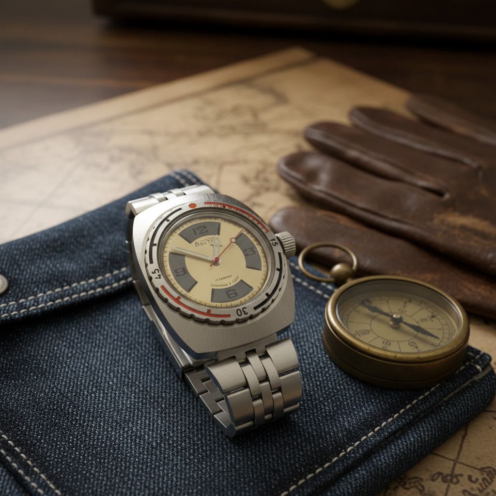 Vintage Vostok Amphibia Mechanical Watch USSR Vintage Military Size ONE SIZE - 7 Thumbnail