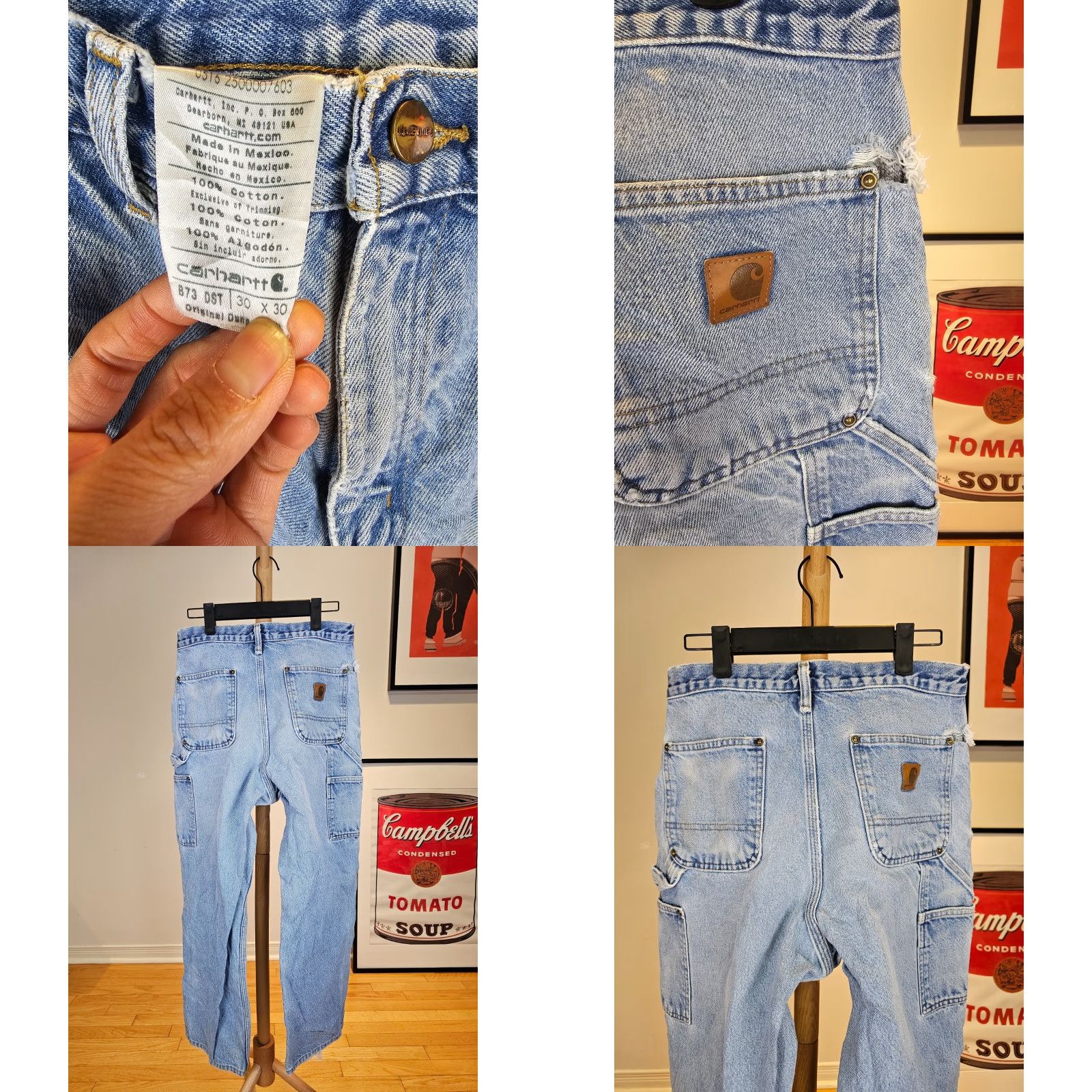 Carhartt VINTAGE Carhartt Denim Double Knees Work Jeans Pants TAG SIZE 30X30 08 Mens Carpenter Blue 90s Jeans Pants Women? Size US 30 / EU 46 - 9 Thumbnail