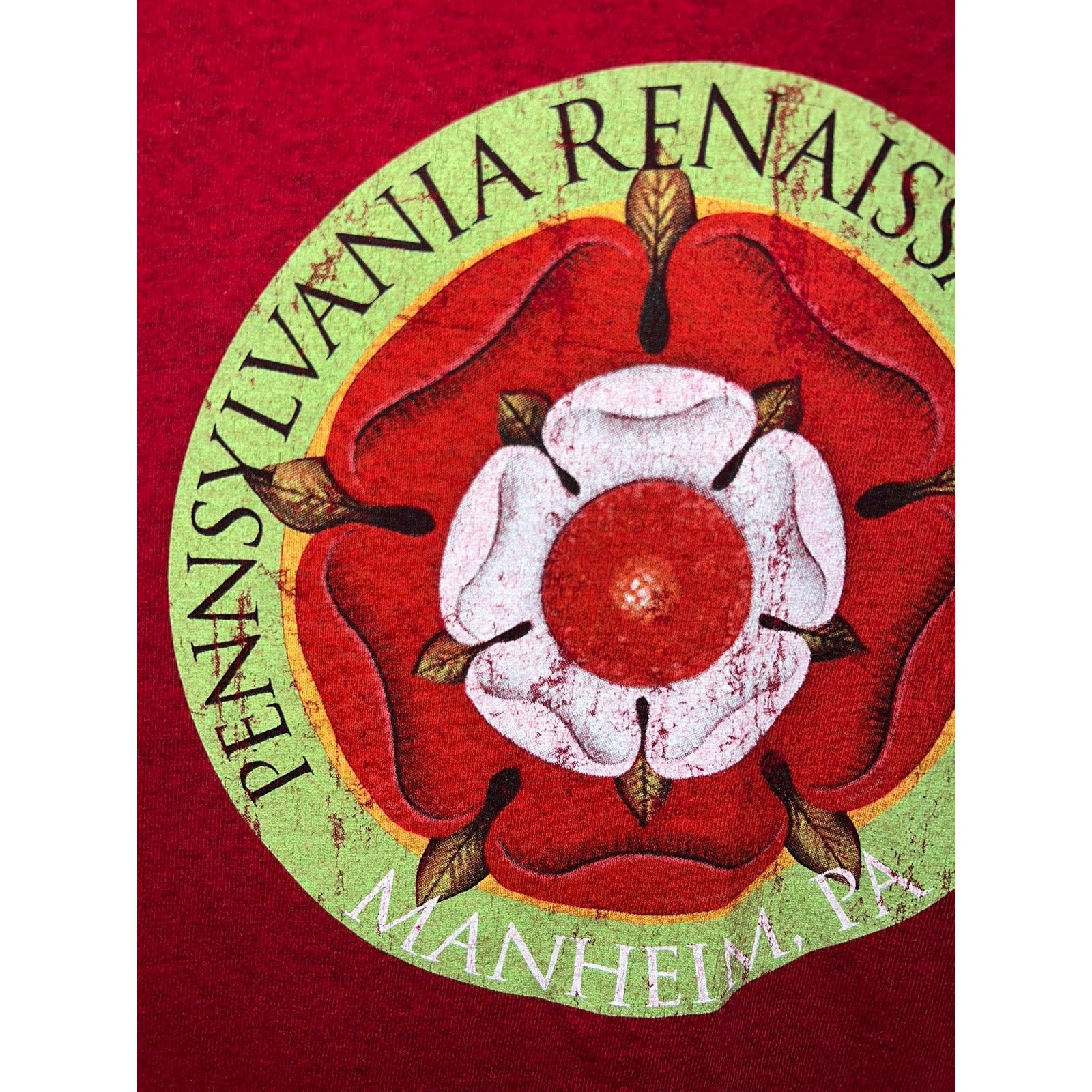 Gildan Vintage Pennsylvania Renaissance Faire Shirt Fair Red Tee 3X Size US XXL / EU 58 / 5 - 3 Thumbnail