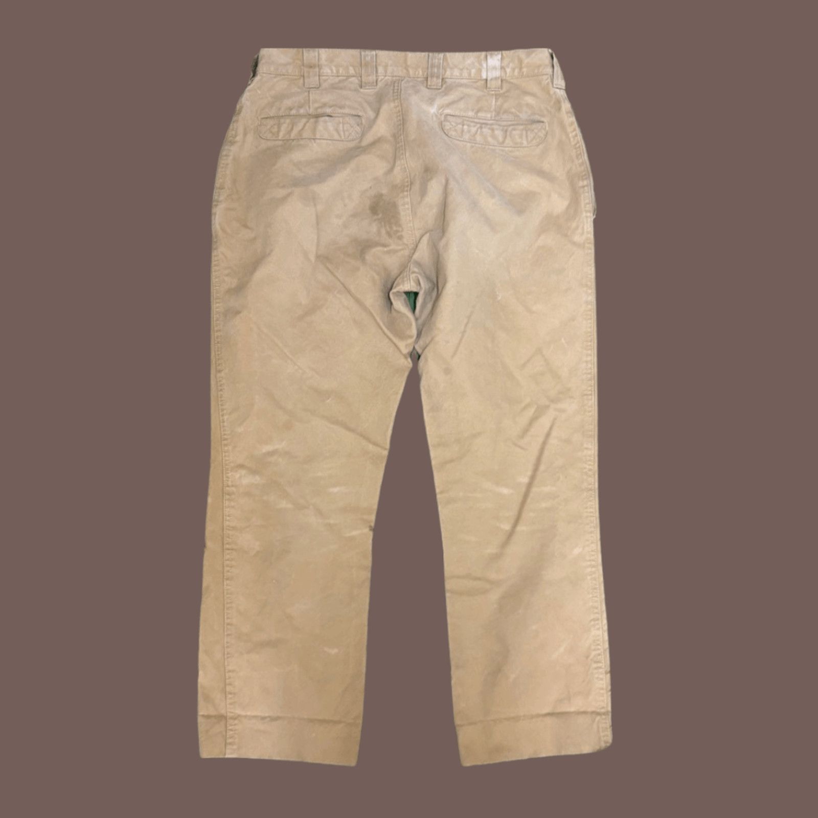 Orvis VTG Waxed Chinos | Orvis Khaki Field Pant |Distressed Rugged Size US 34 / EU 50 - 5 Thumbnail