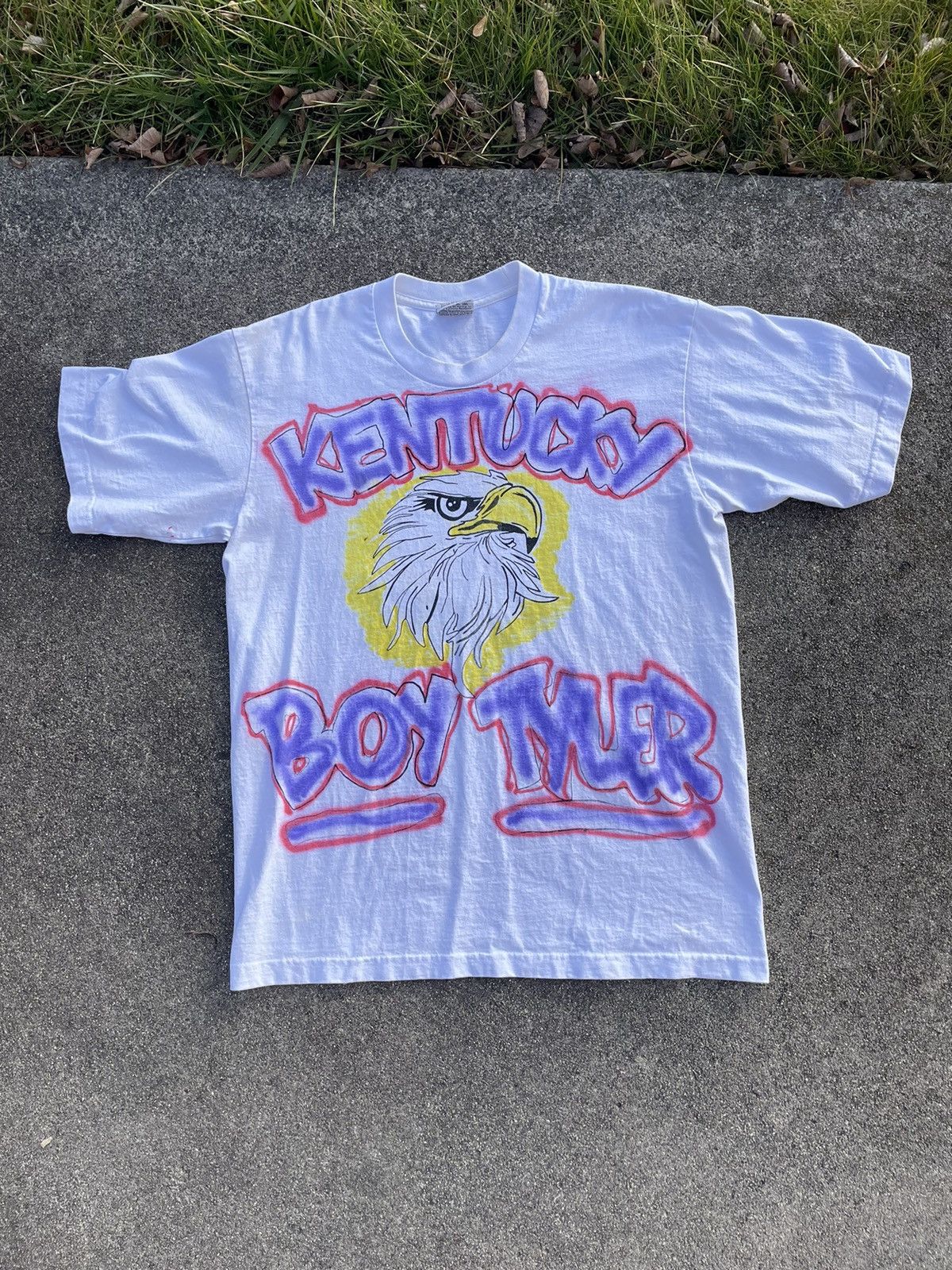 Kentucky Boy Tyler Kentucky Boy Tyler Air Brushed Eagle Tee White Large