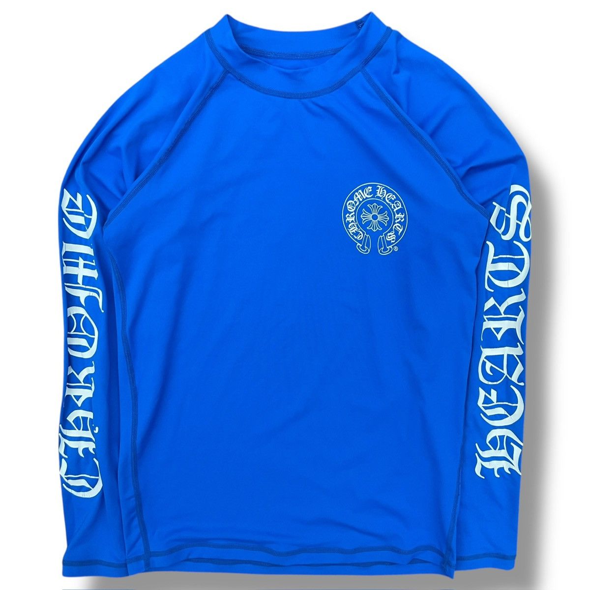 Chrome Hearts Royal Blue Rash Guard Athletic Stretch Shirt