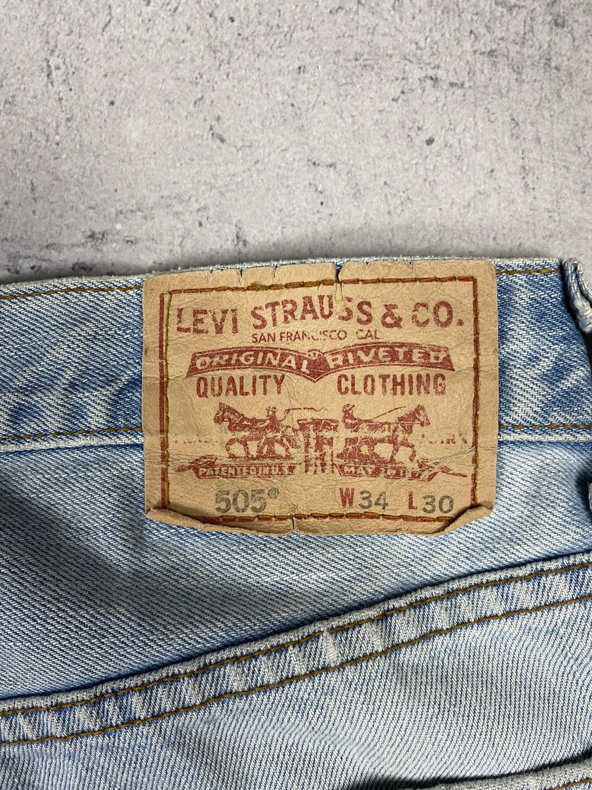 Levi's × Vintage Vintage Levis 505 Regular Fit Dissected Blue Denim Jeans Size US 34 / EU 50 - 4 Thumbnail