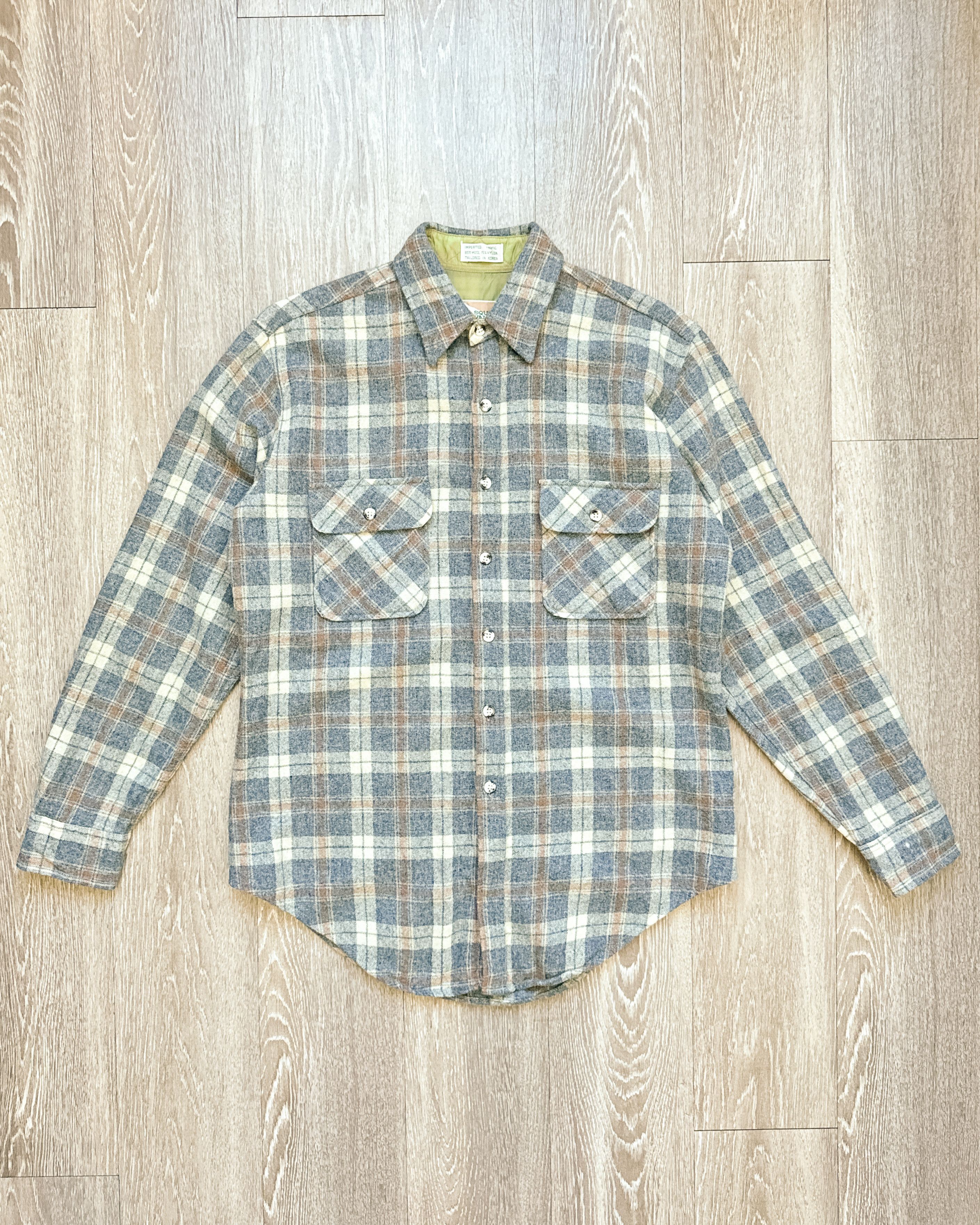 Vintage Vintage 1980s Squaw Plaid Flannel Gray Men's M Boho Hippie Size US M / EU 48-50 / 2 - 1 Thumbnail