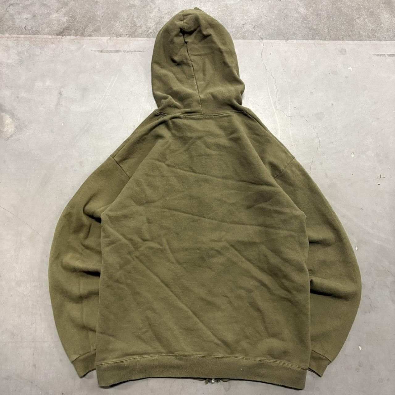 Vintage Crazy Vintage Y2K/2000s Blank Green Skater Style Zipup Hoodie! Size US M / EU 48-50 / 2 - 2 Thumbnail