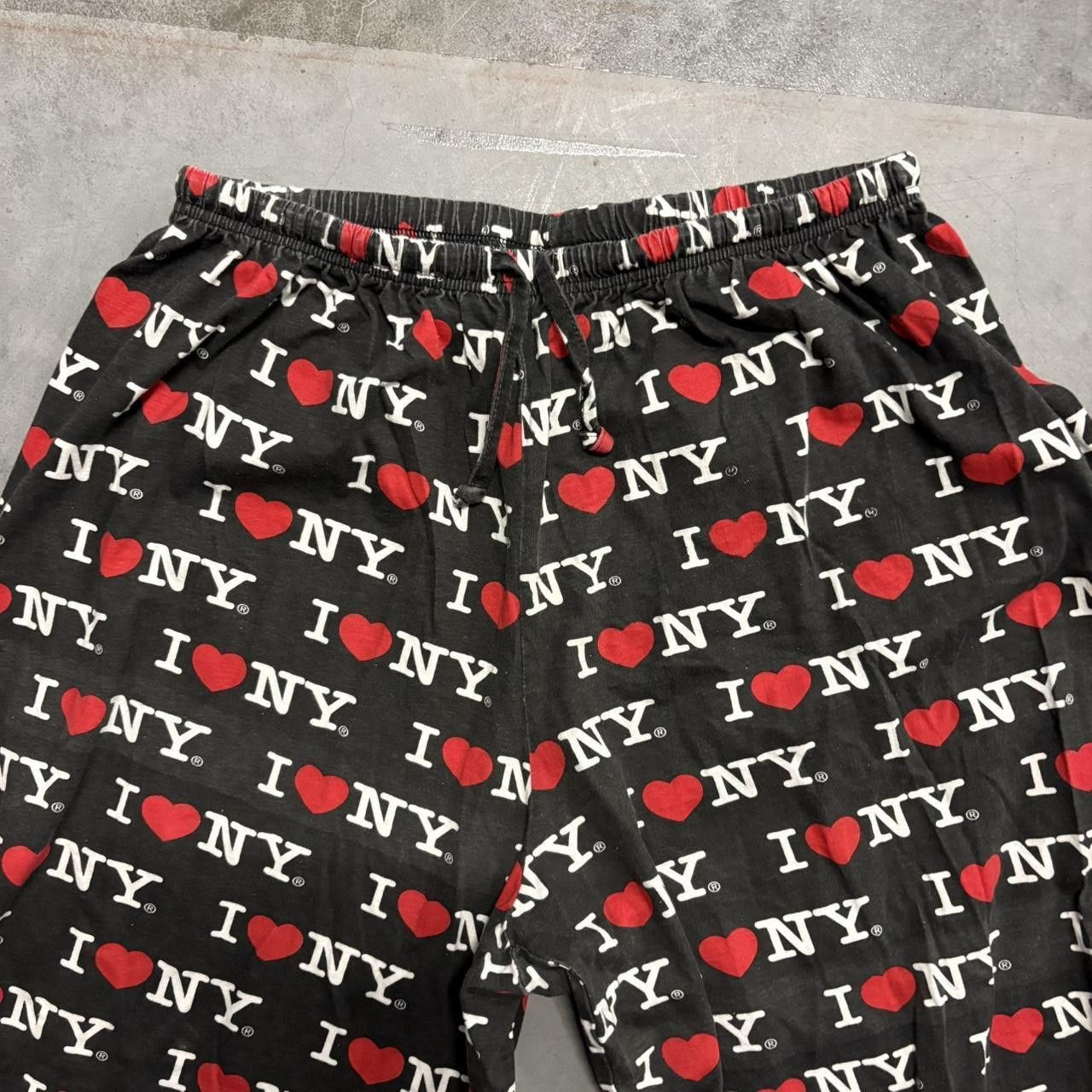 Vintage Vintage Y2K/2000s Baggy Wideleg Black I Heart New York Pajama SweatPants! Size US 34 / EU 50 - 3 Thumbnail