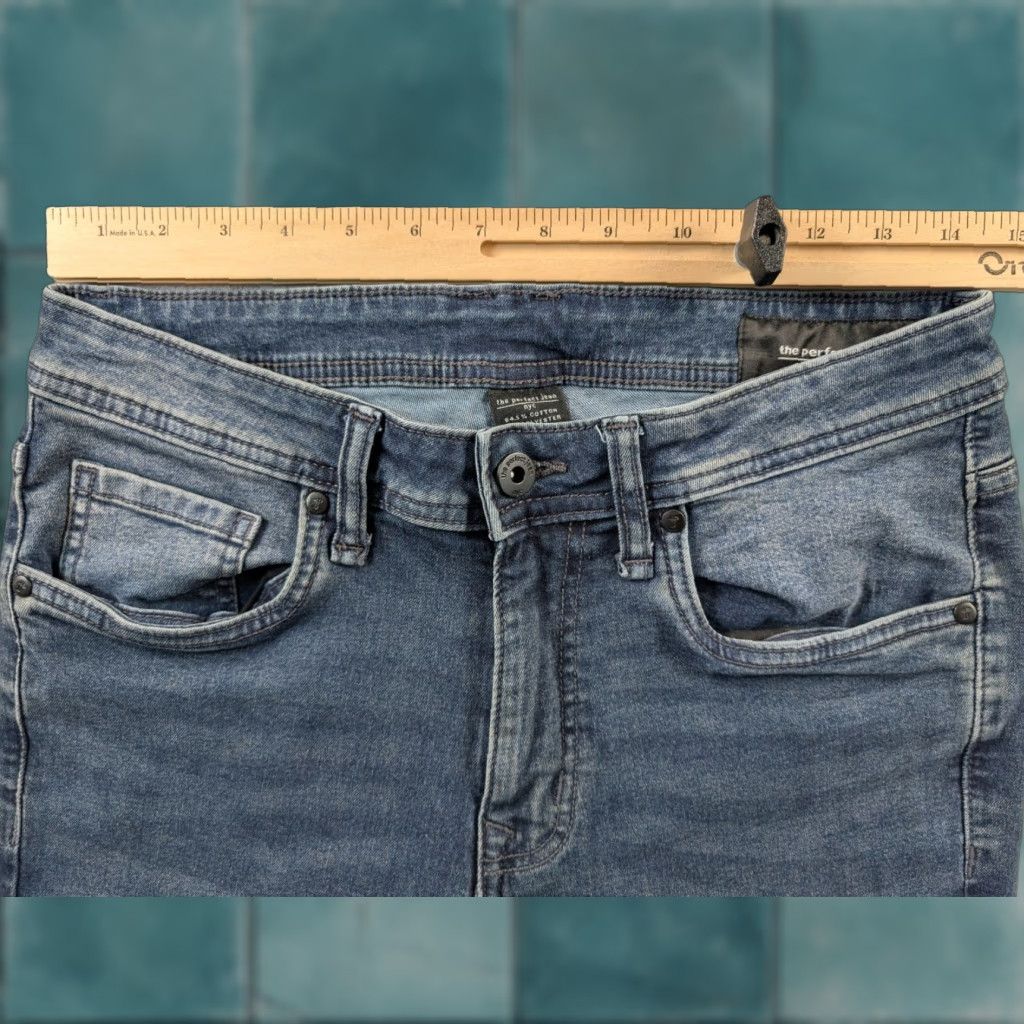 Denime The Perfect Jean NYC Jeans Mens 29x29 Dark Blue Skinny Fit Stretch Denim Pants Size US 29 - 1 Thumbnail