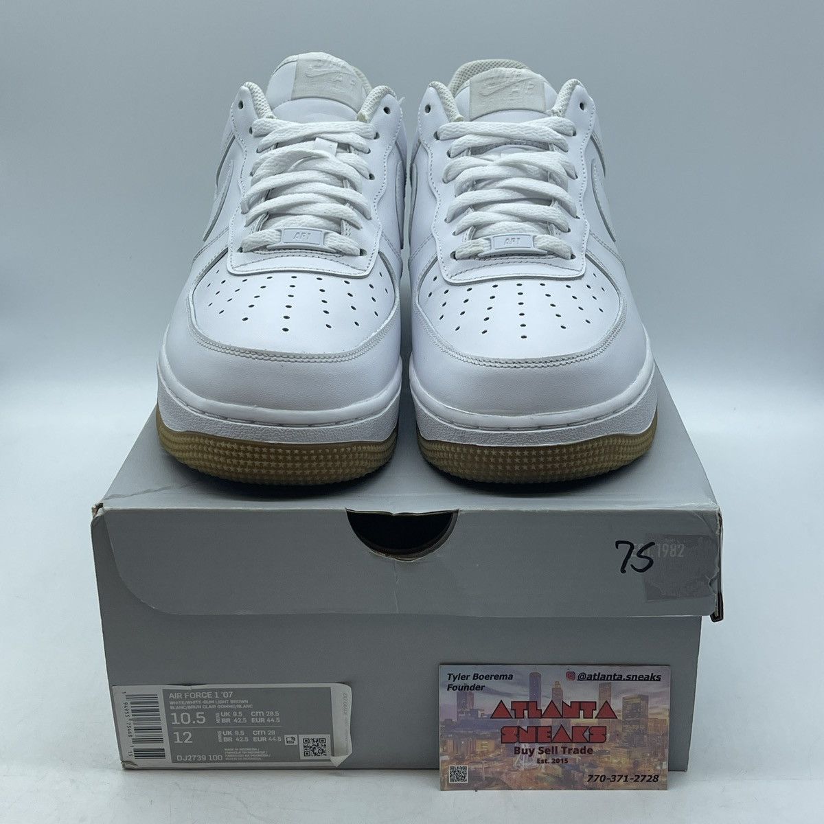 Nike Air Force 1 07 white gum light brown Size US 10.5 / EU 43-44 - 2 Thumbnail