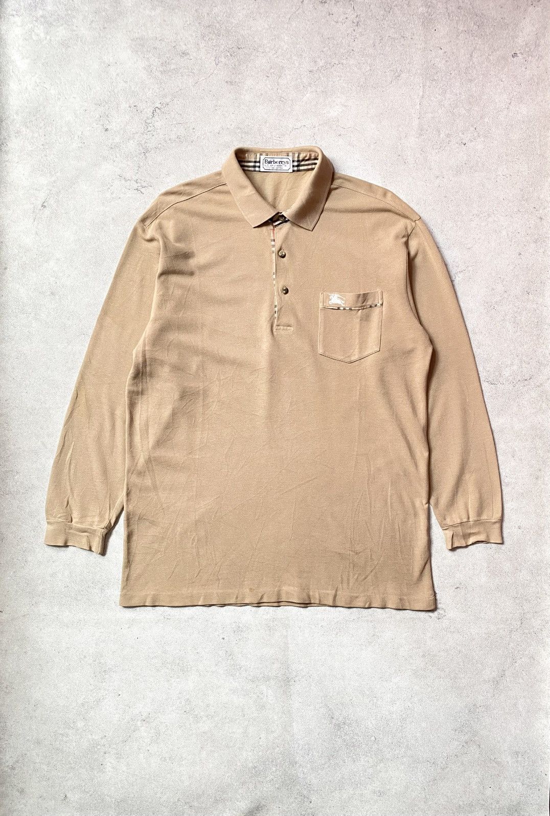 Burberry Vintage BURBERRYS Nova Check Longsleeve Polo Shirt Size US L / EU 52-54 / 3 - 1 Thumbnail