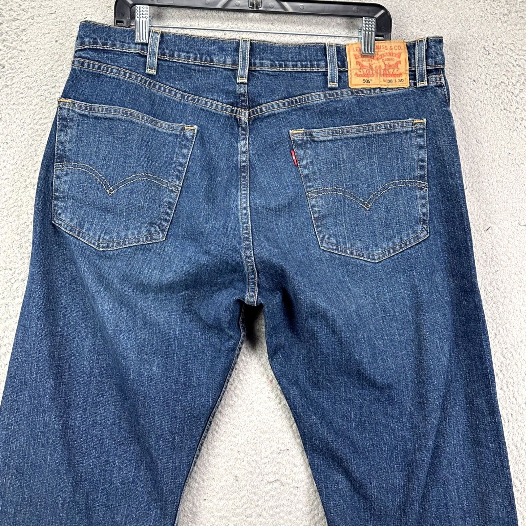Levi's Levi's 505 Original Fit Jeans Straight Blue Mens 38X30 Regular - 5-Pocket Comfort Stretch Denim EUC Size US 38 / EU 54 - 4 Thumbnail