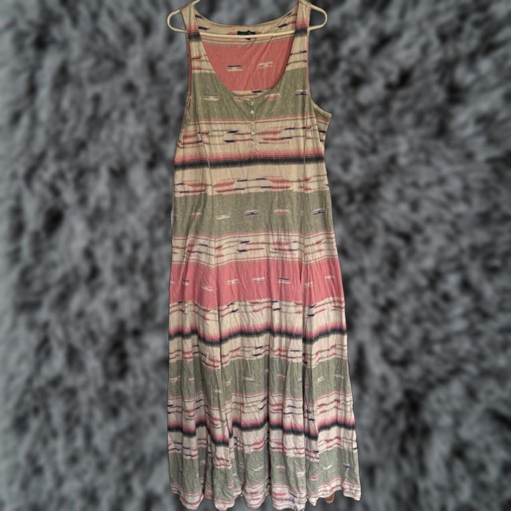 Ralph Lauren Lauren Ralph Lauren Maxi Dress Womens Large Southwestern Aztec Cowgirl Boho Long Size L / US 10 / IT 46 - 1 Thumbnail