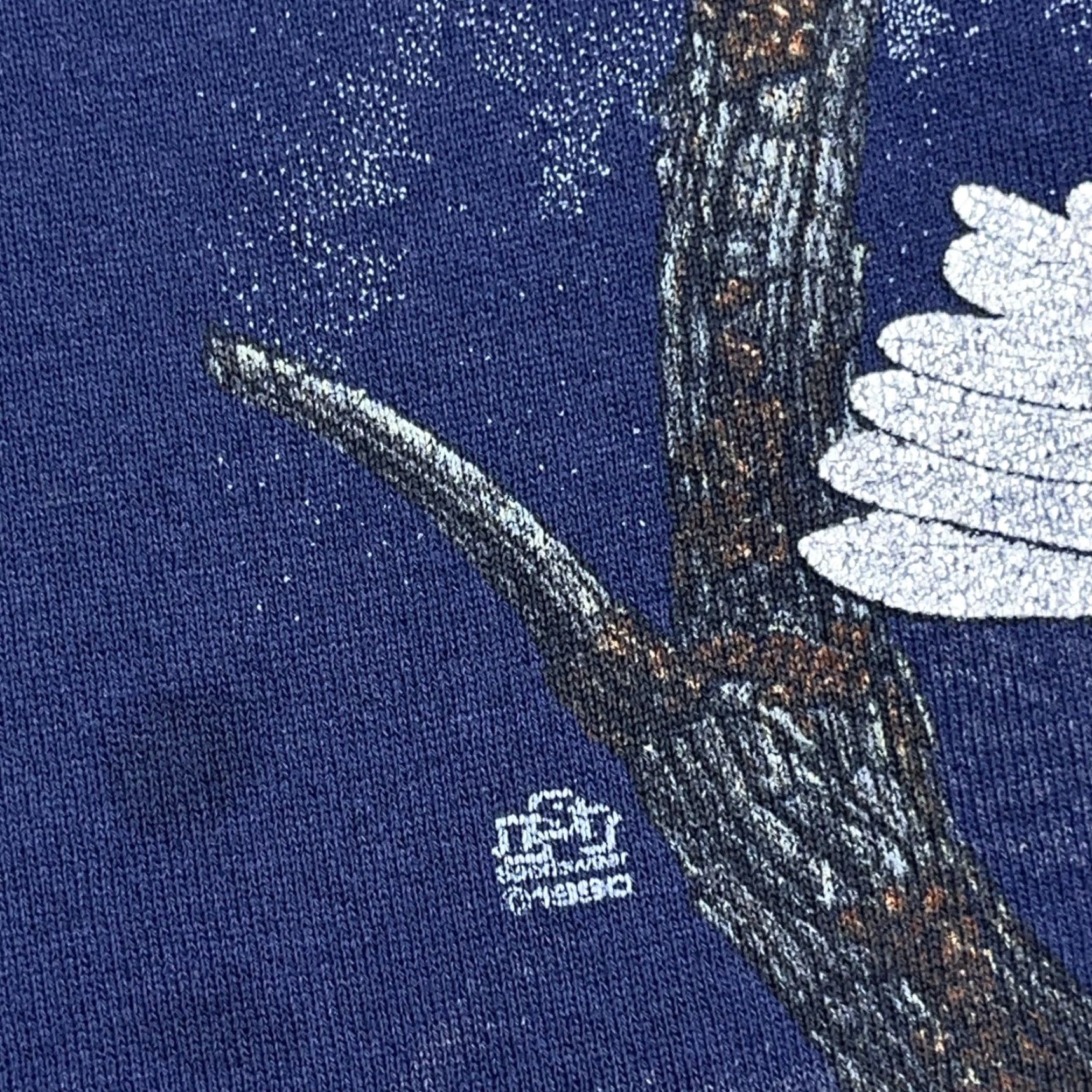 Jerzees Vintage Jerzees Blue Crewneck Sweatshirt Men L Indoor 90s USA Nature Graphic Print Bald Eagle, Faded Grunge, Classic Retro 80s 90s Shirt Mens Size US L / EU 52-54 / 3 - 5 Thumbnail