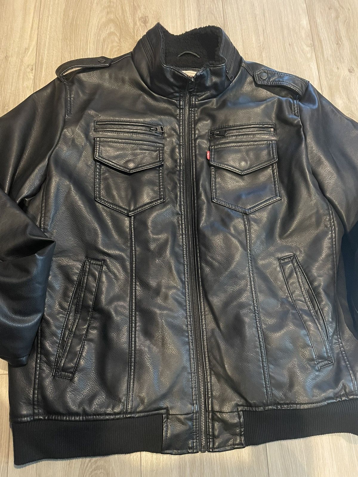 Levi's Levi’s Black leather Sherpa lined Jacket Size US XL / EU 56 / 4 - 2 Thumbnail