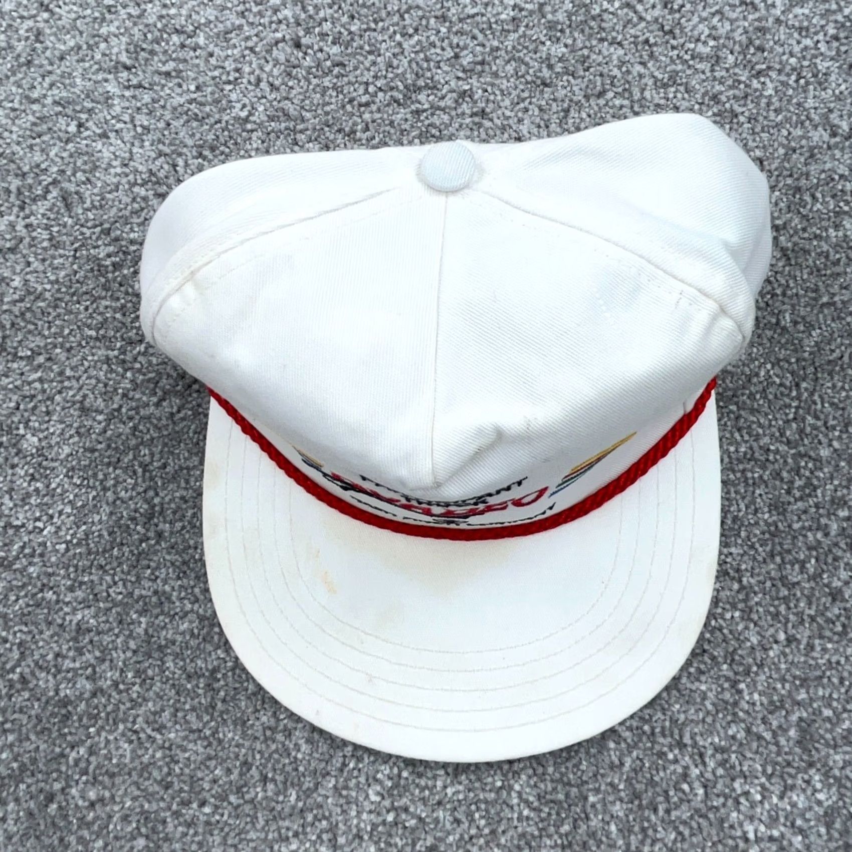 Vintage Vintage Nash Finch Trucker Hat Cap Strap Back White Red Made In USA 90s Roadeo Size ONE SIZE - 5 Thumbnail