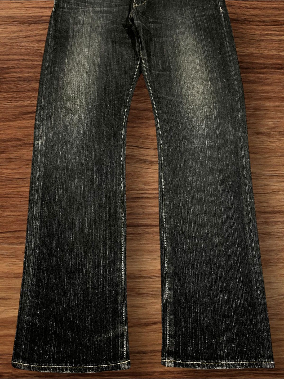Japanese Brand × KMRii × Le Grande Bleu (L.G.B.) ⚡️Insane 90s⚡️Japan Uniqlo Black Wash Slim Fit Straight Jeans Size US 37 - 8 Thumbnail