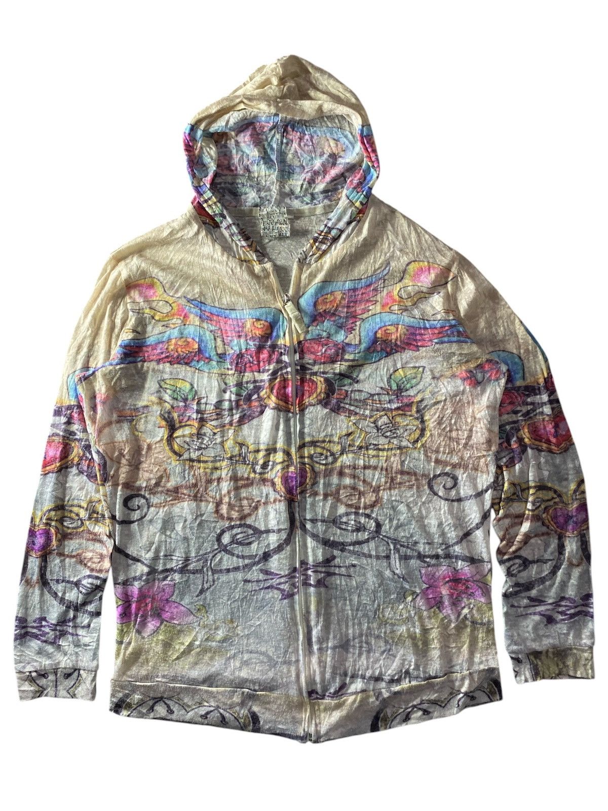 Hysteric Glamour Jean paul gaultier style Envy blue tattoo mesh hoodie Size US M / EU 48-50 / 2 - 1 Thumbnail