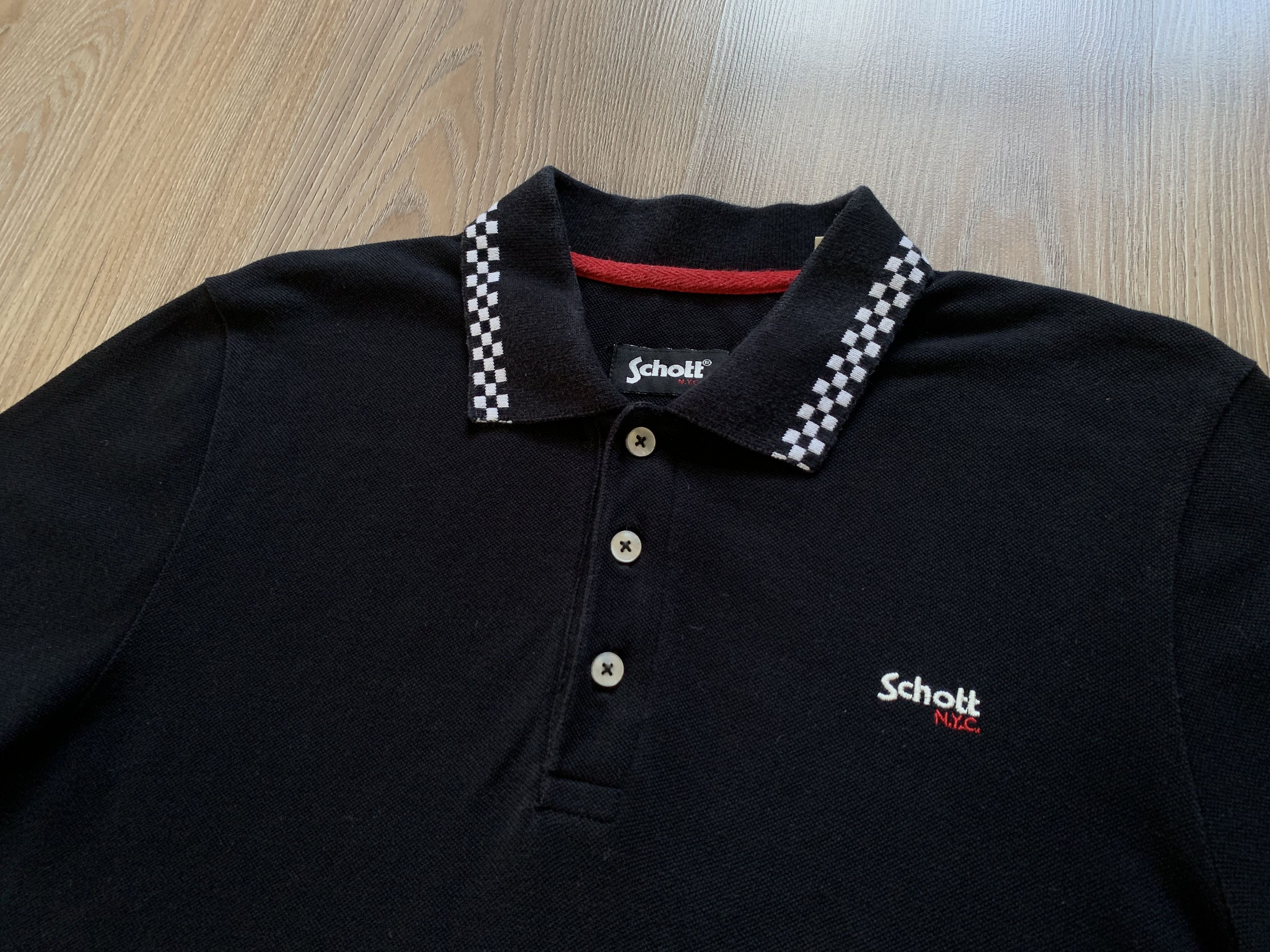 Schott Shott Black Cotton Vintage Polo Size US M / EU 48-50 / 2 - 4 Thumbnail