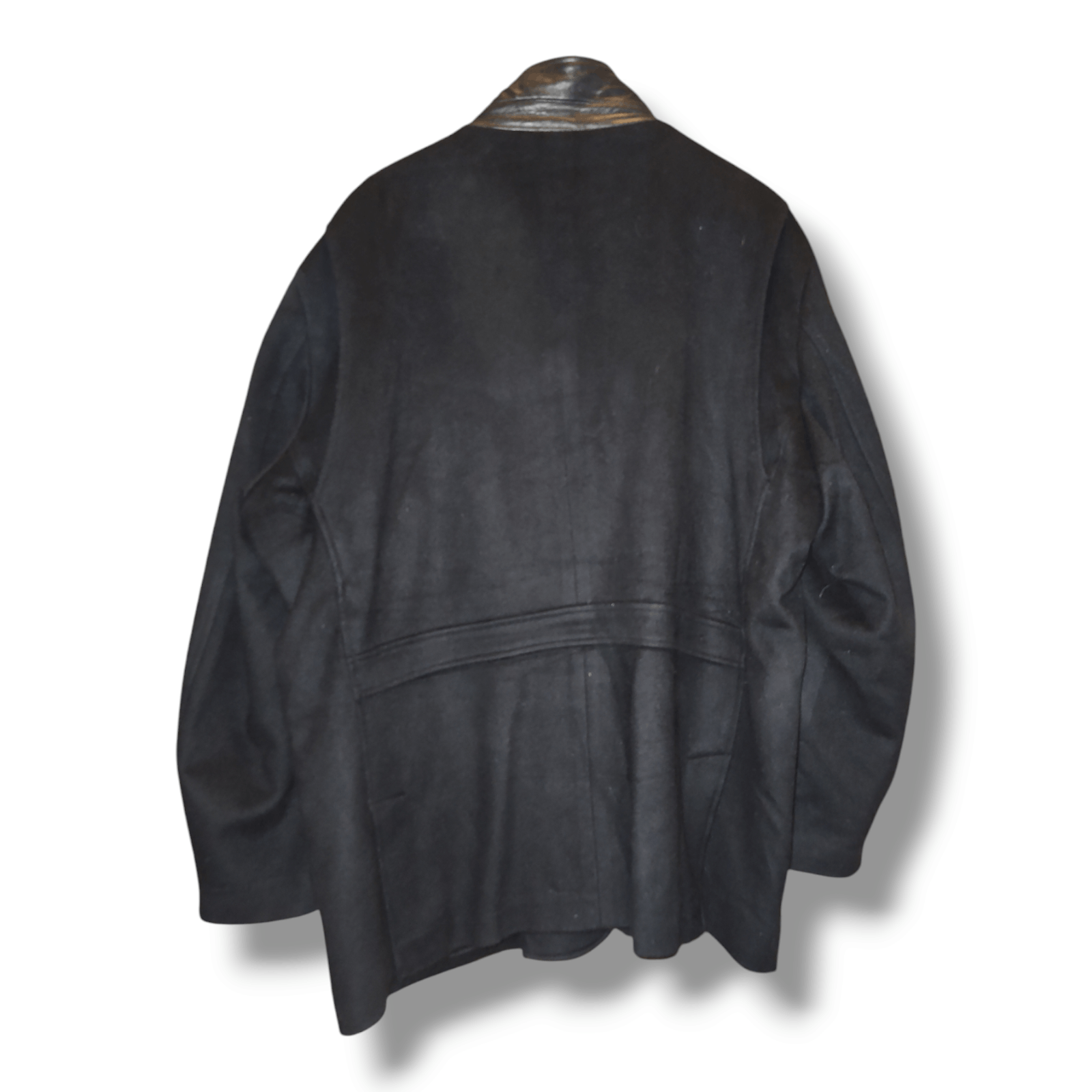 Michael Kors Black Virgin Wool Coat XXL Zip/Button Leather Collar Kors Size US XXL / EU 58 / 5 - 4 Thumbnail