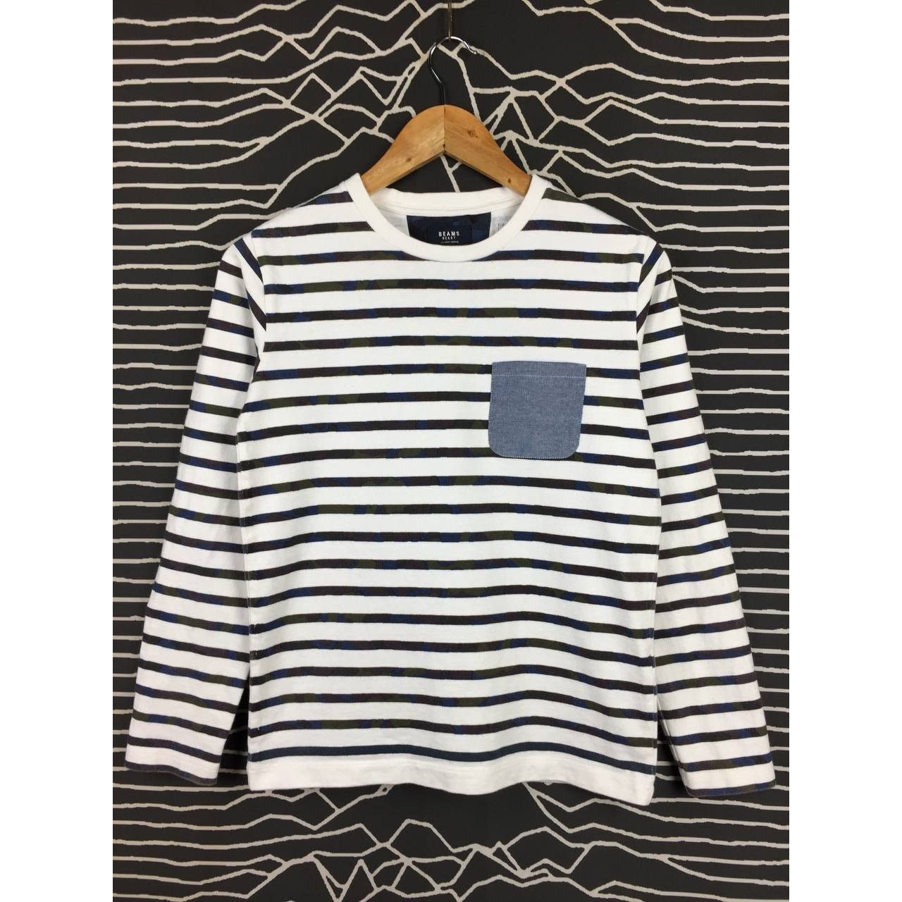 Beams Plus Beams Heart Camo Striped Pocket Longsleeve Tee Size US S / EU 44-46 / 1 - 1 Thumbnail
