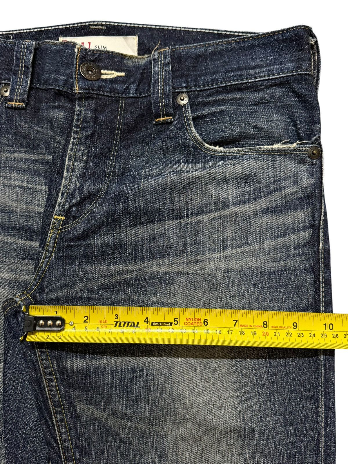 Levi's Vintage Y2K Levis 511 Buckle Back Blue Faded Wash Distress Size US 32 / EU 48 - 12 Thumbnail
