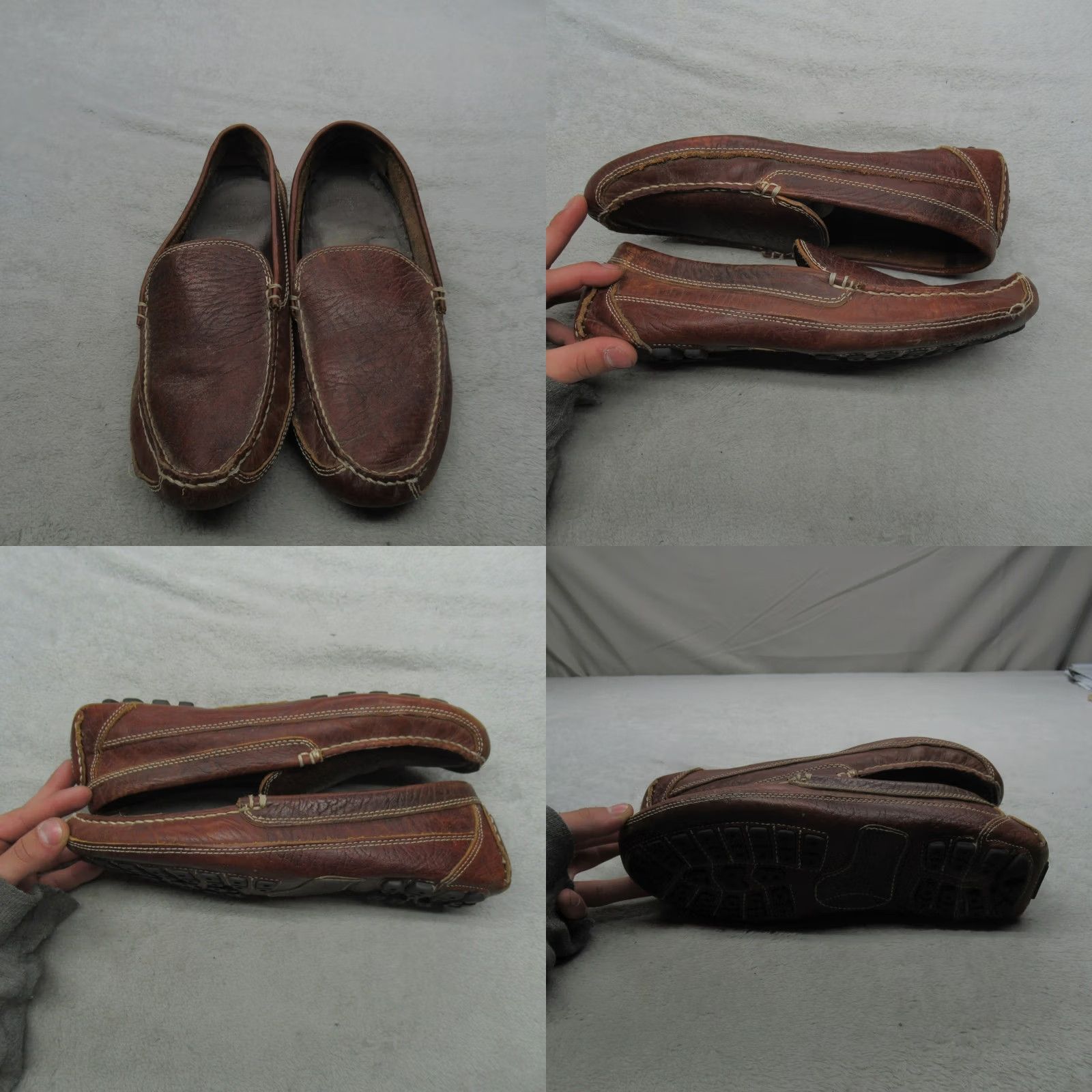 Duluth Trading Company Duluth Mens Loafer Slip On Moc Toe Brown Leather Driving Casual Shoes M Brown 10M Mens, Casual, Travel, Workwear Size US 10 / EU 43 - 10 Thumbnail
